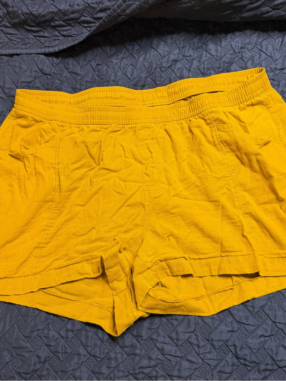 Old Navy Women's Mustard Yellow Elastic Waist Shorts